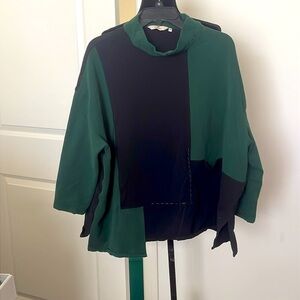 Cheyenne Black Green Long Sleeve Tunic Pullover Size XS